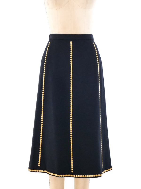 Studded Wool Midi Skirt Bottom arcadeshops.com