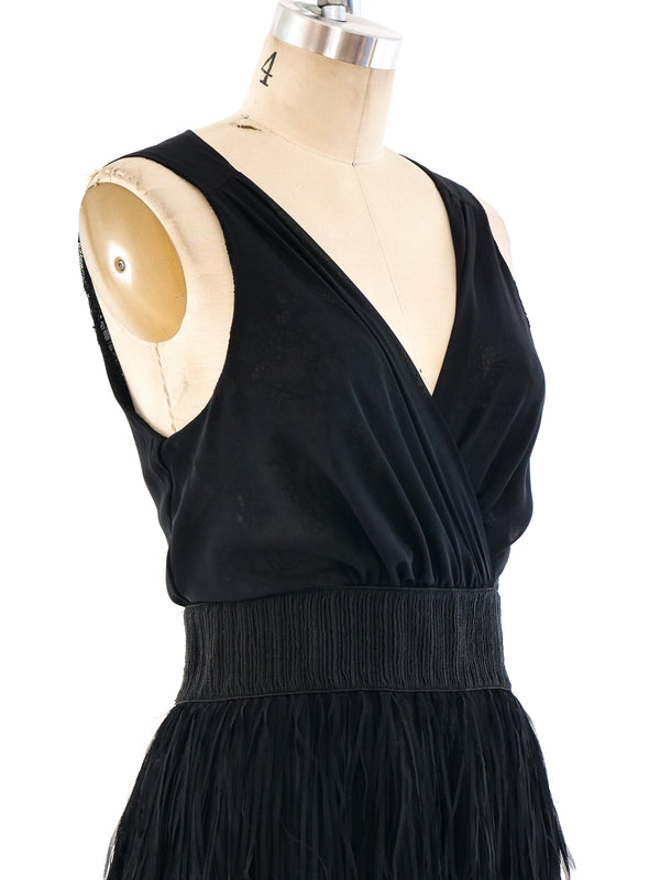 Balenciaga Fringed Silk Dress Dress arcadeshops.com