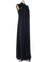 Pauline Trigere Embellished Silk Gown Dress arcadeshops.com