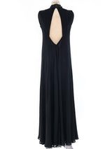 Pauline Trigere Embellished Silk Gown Dress arcadeshops.com