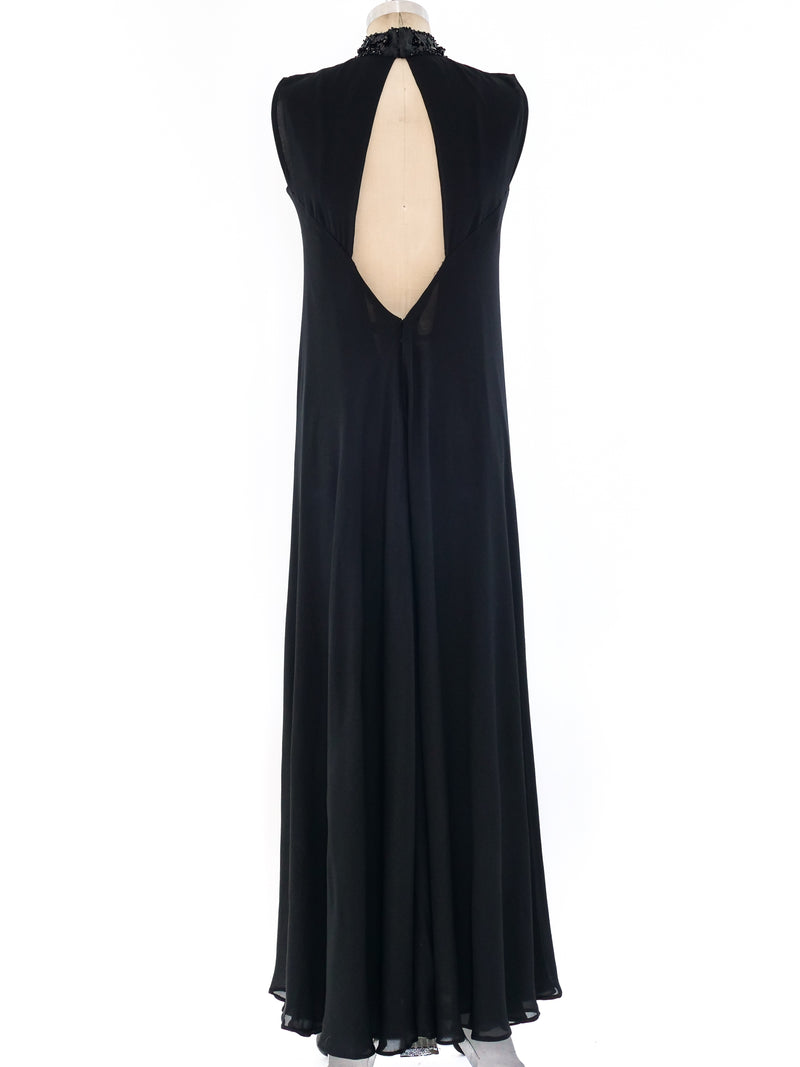 Pauline Trigere Embellished Silk Gown Dress arcadeshops.com