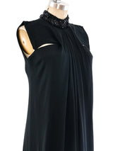 Pauline Trigere Embellished Silk Gown Dress arcadeshops.com