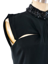 Pauline Trigere Embellished Silk Gown Dress arcadeshops.com