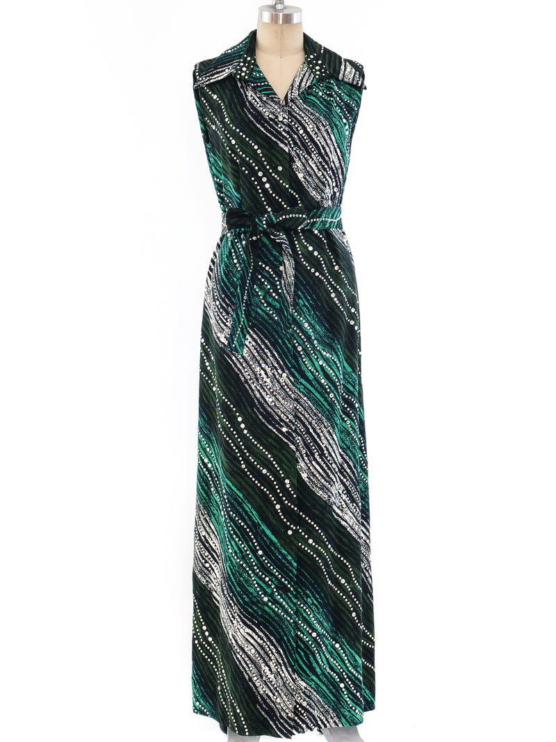 Pauline Trigere Embellished Maxi Dress Dress arcadeshops.com