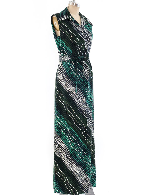 Pauline Trigere Embellished Maxi Dress Dress arcadeshops.com