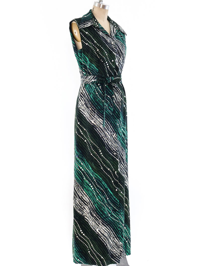 Pauline Trigere Embellished Maxi Dress Dress arcadeshops.com