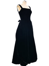 1950's Black Velvet Gown Dress arcadeshops.com