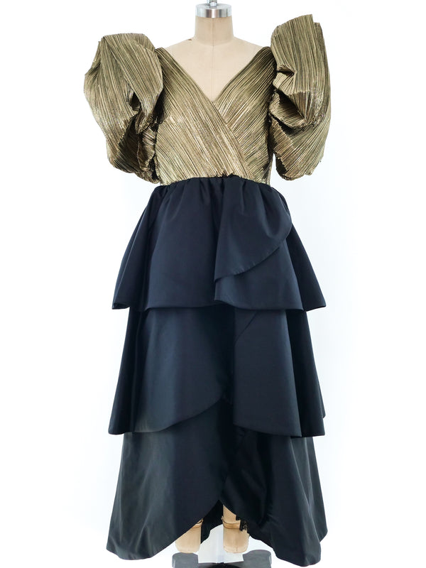 Sculptural Bodice Tiered Gown Dress arcadeshops.com