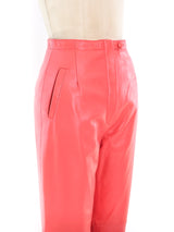 Coral Leather Pants Bottom arcadeshops.com