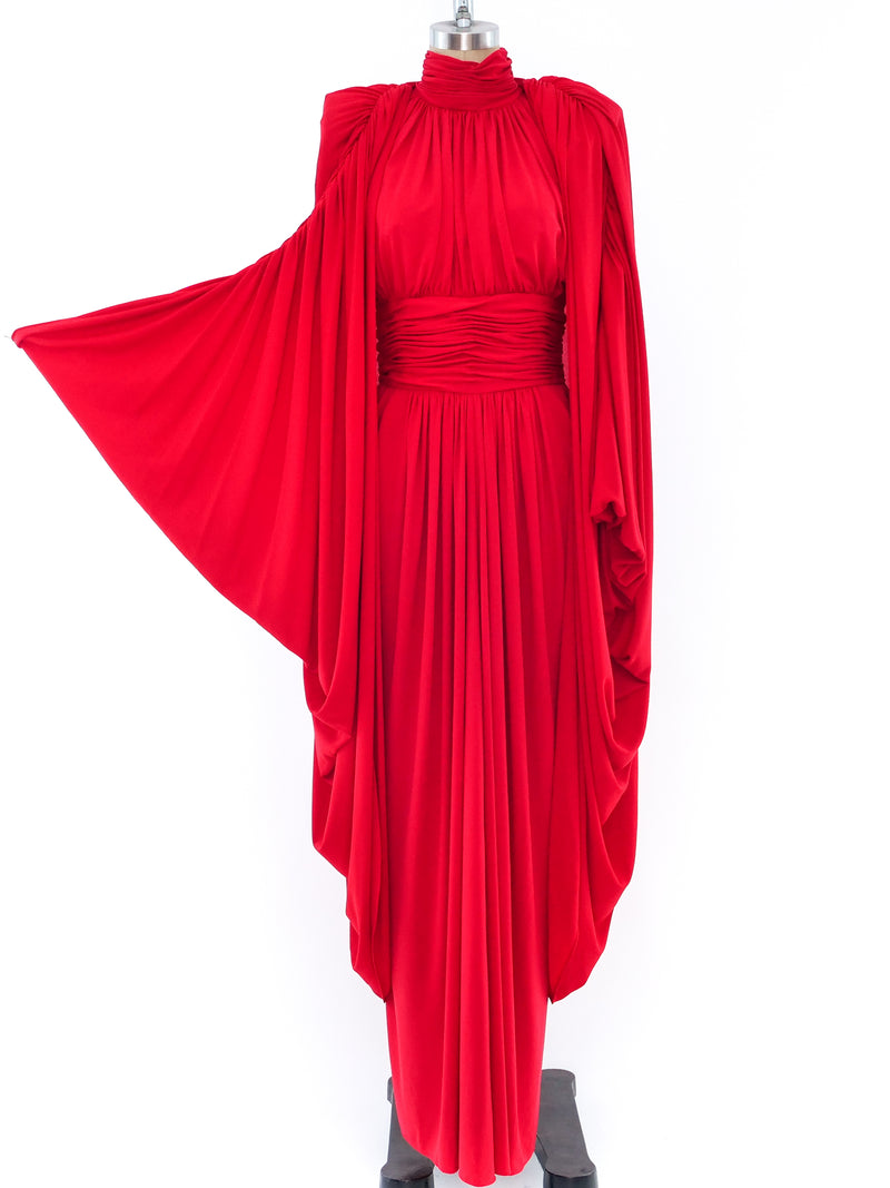 Ruched Jersey Gown and Coccoon Jacket Ensemble Dress arcadeshops.com