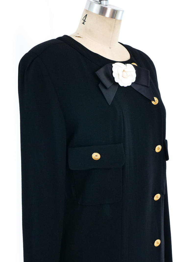 Chanel Crepe Coat Dress Dress arcadeshops.com