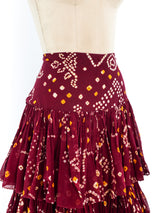 Callaghan Tiered Batik Print Skirt Bottom arcadeshops.com