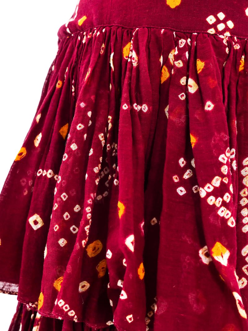 Callaghan Tiered Batik Print Skirt Bottom arcadeshops.com