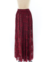 Ozbek Cranberry Lace Skirt Bottom arcadeshops.com
