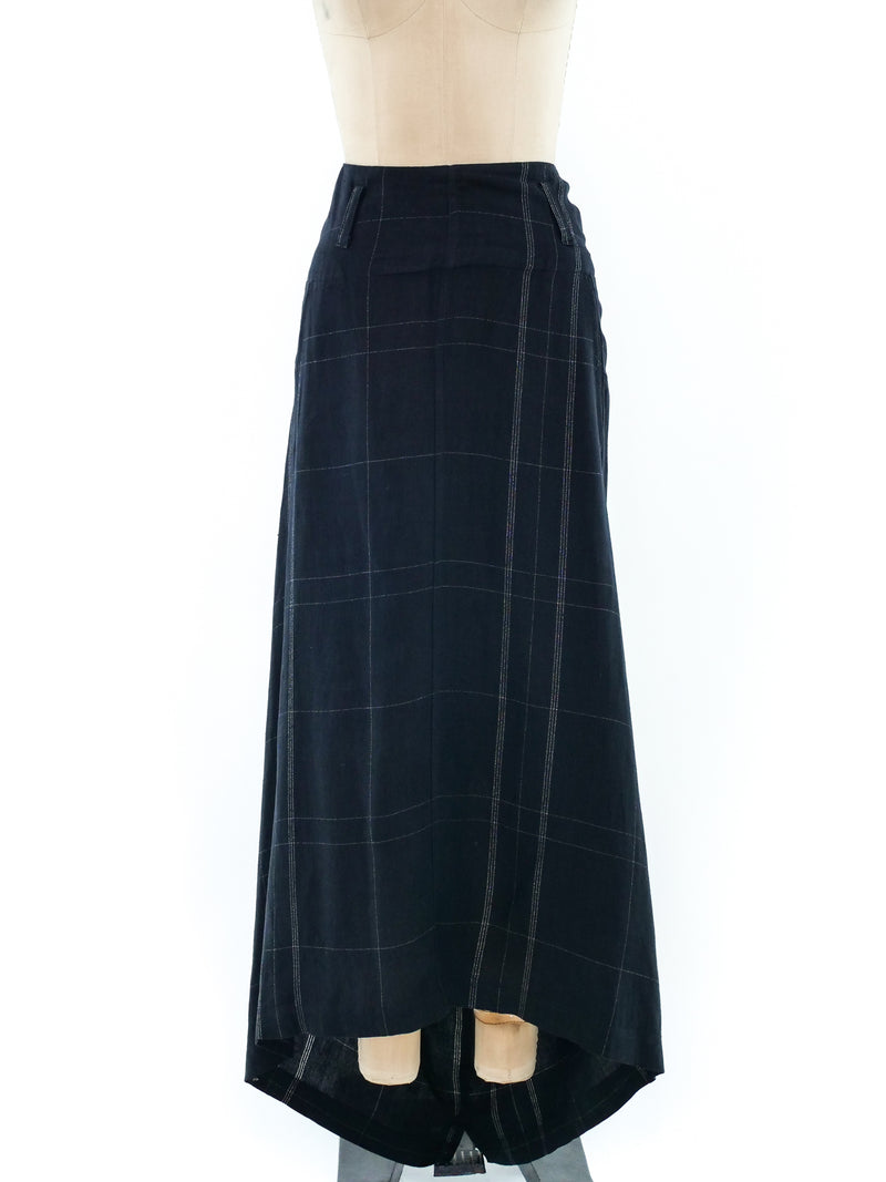 Yohji Yamamoto Plaid Skirt Bottom arcadeshops.com