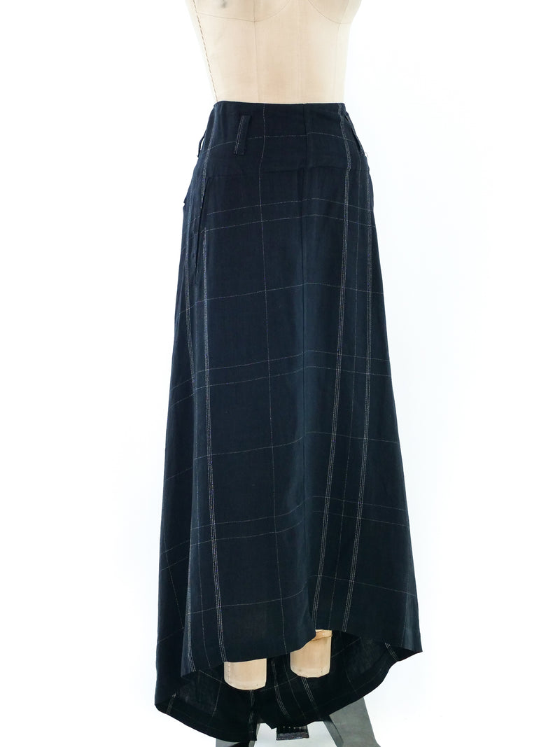 Yohji Yamamoto Plaid Skirt Bottom arcadeshops.com
