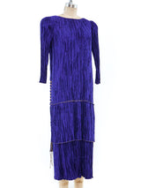 Mary McFadden Plisse Pleated Tiered Dress Dress arcadeshops.com