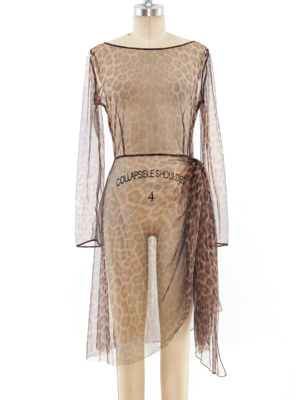 Leopard Printed Mesh Dress Dress arcadeshops.com