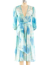 Watercolor Floral Silk Dress Dress arcadeshops.com