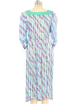 Watercolor Printed Silk Chiffon Dress Dress arcadeshops.com