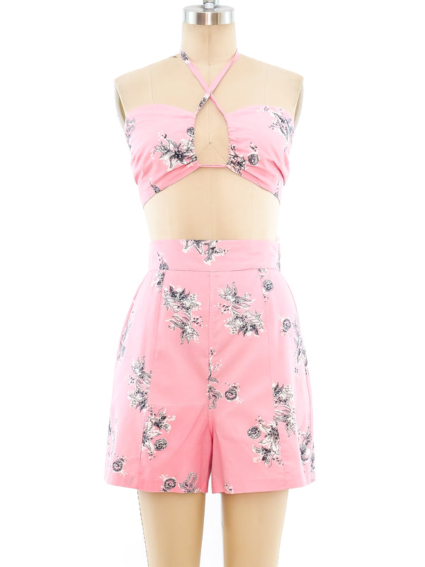 Bubblegum Floral Beach Ensemble Suit arcadeshops.com