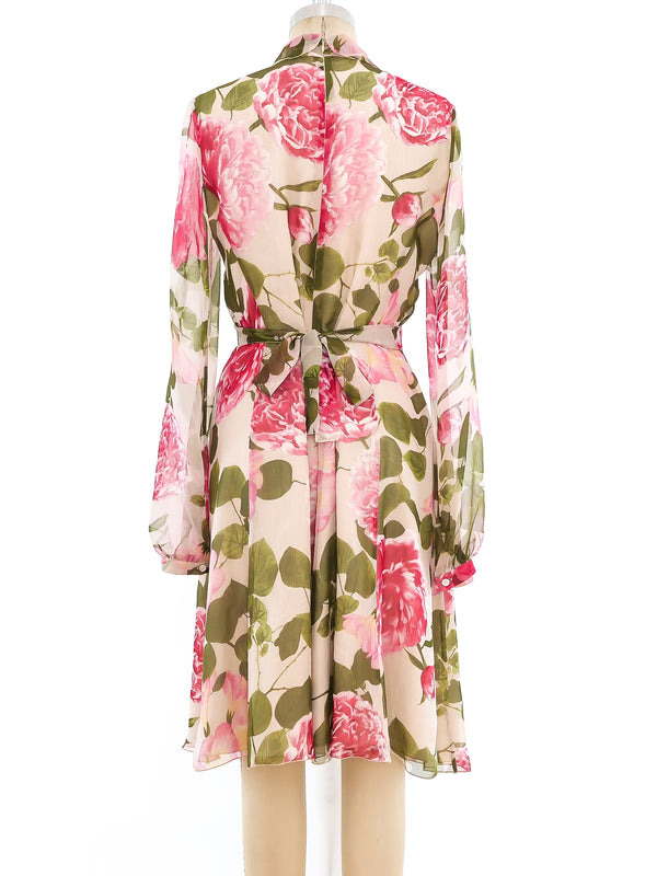 Valentino Floral Silk Ruffle Dress Dress arcadeshops.com