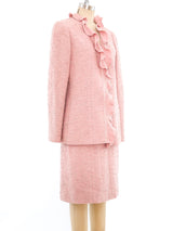 Chanel Pink Ruffle Tweed Suit Suit arcadeshops.com