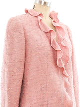 Chanel Pink Ruffle Tweed Suit Suit arcadeshops.com