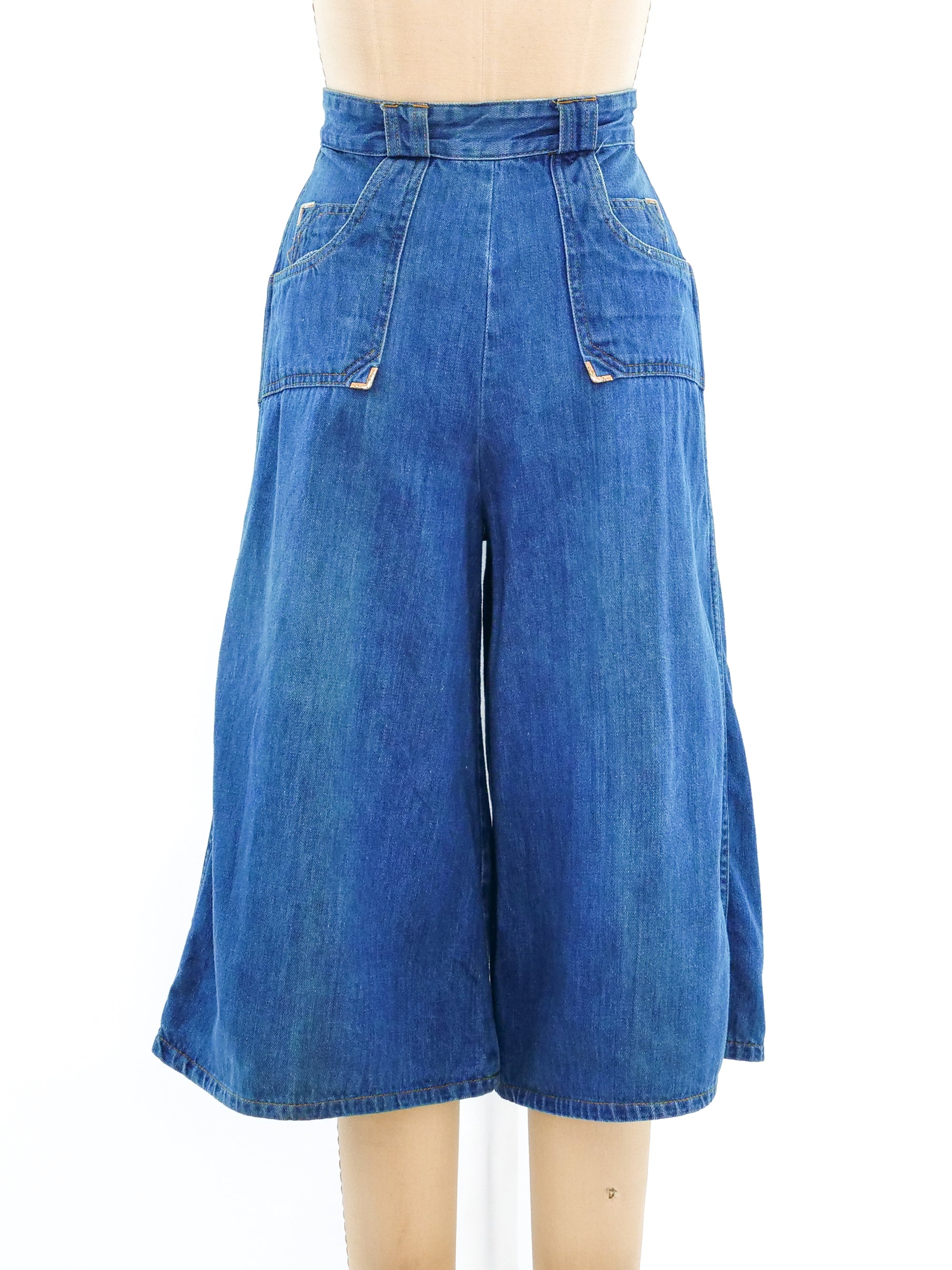 Vintage fashion 70s Gaucho Culotte Jeans