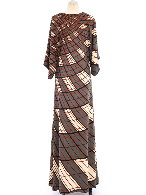 1978 Roberta di Camerino Optical Plaid Gown Dress arcadeshops.com