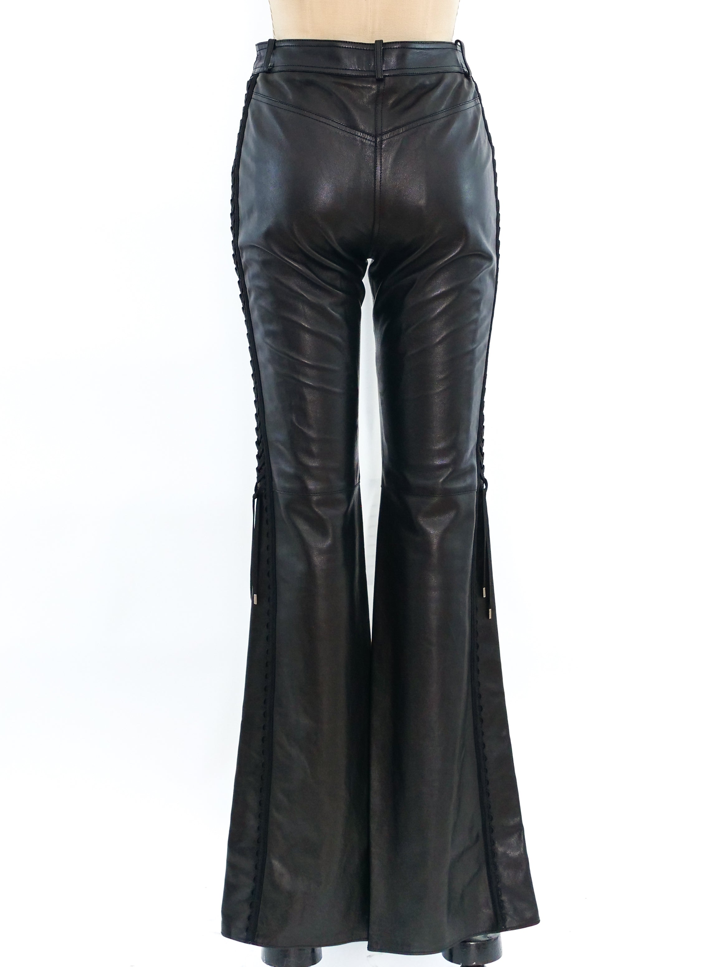 Christian Dior Lace Up Leather Pants