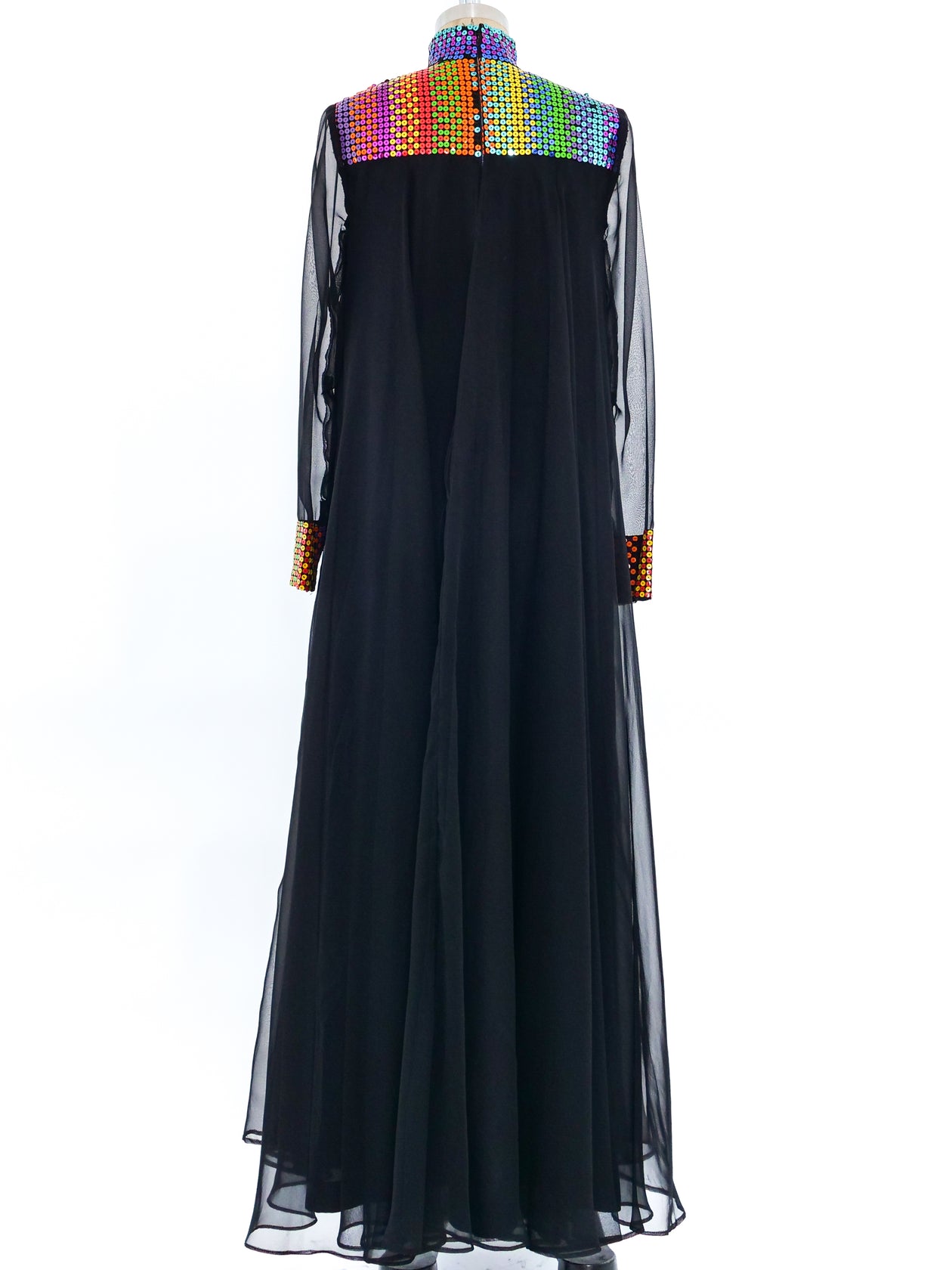 Jean Varon Rainbow Sequined Chiffon Gown Jean Varon Rainbow Sequined Chiffon Gown