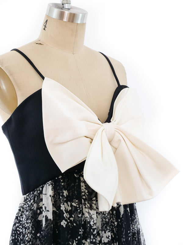 Floral Chiffon Maxi with Oversized Bow Dress arcadeshops.com