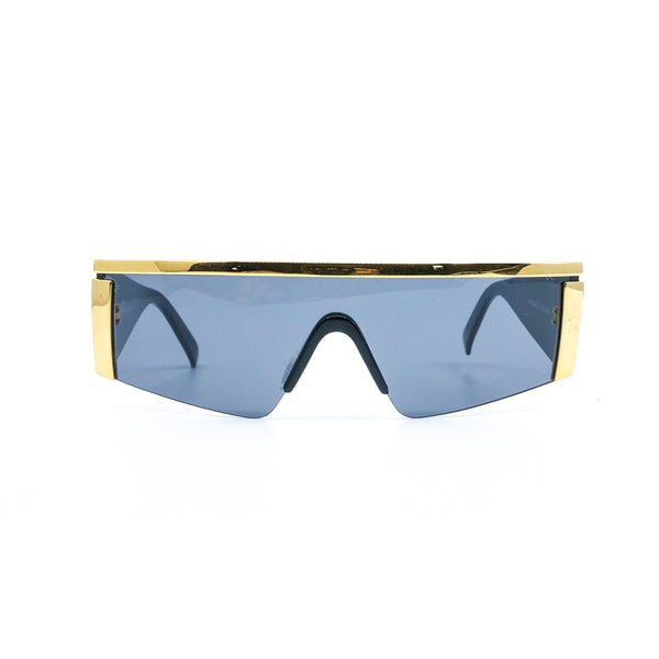 Gianni Versace Cross Embellished Shield Sunglasses