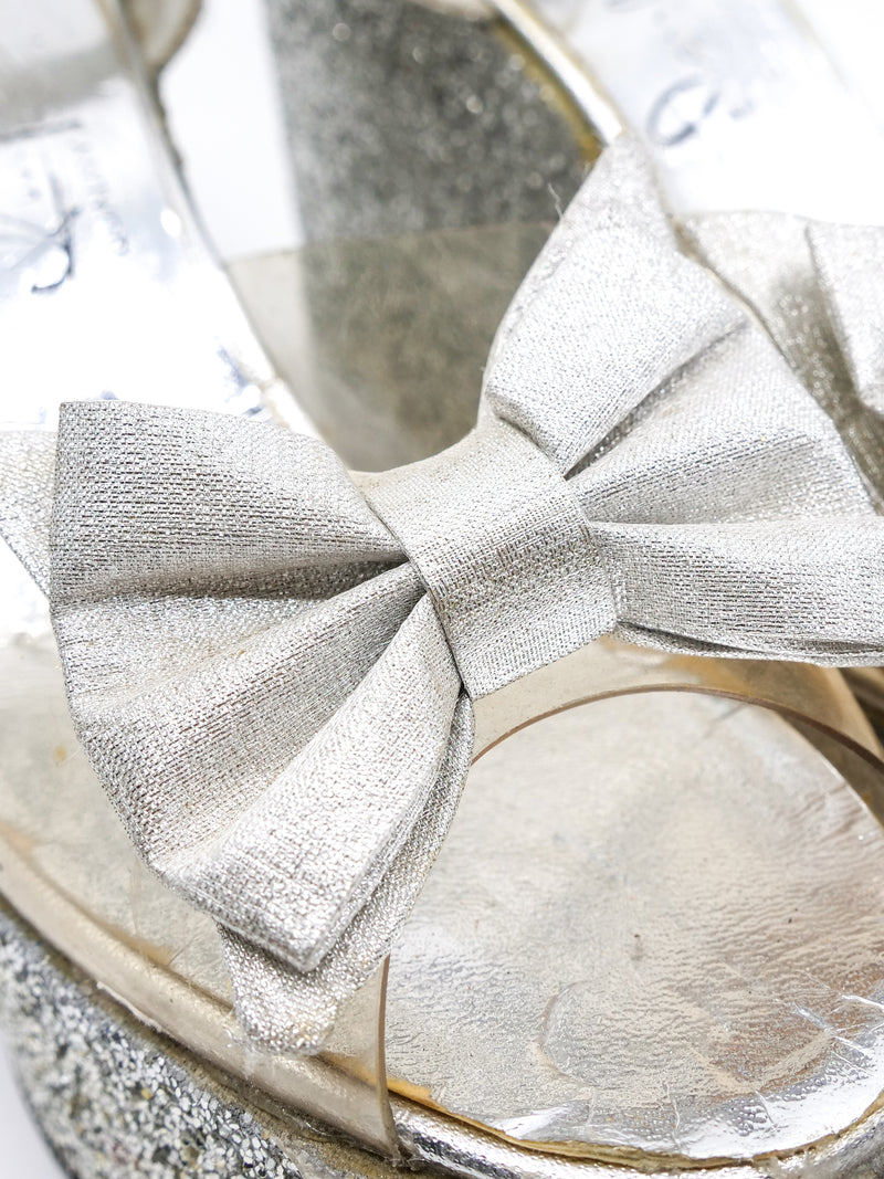 Silver Glitter Platform Wedge Accessory arcadeshops.com