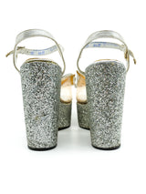 Silver Glitter Platform Wedge Accessory arcadeshops.com