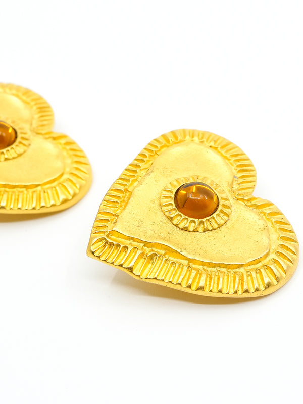 Jeweled Heart Earrings Accessory arcadeshops.com