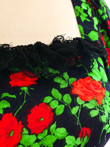 Yves Saint Laurent Rose Printed Silk Chiffon Dress Dress arcadeshops.com