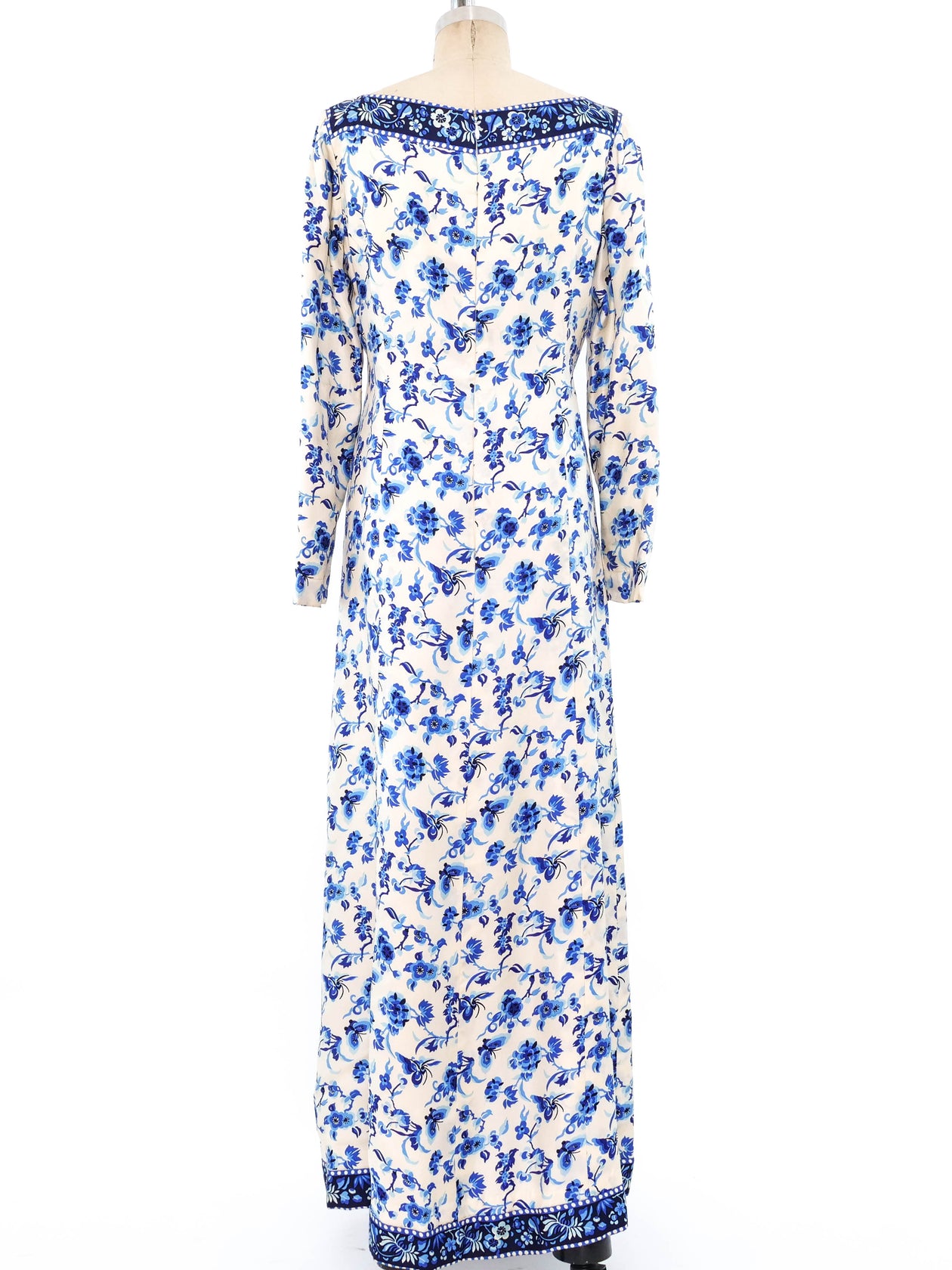 blue scarf print dress Ladies Blue Scarf Print Maxi Dress Blue / 14 main image 1