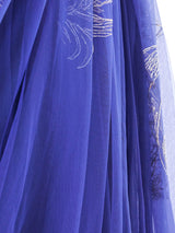 Periwinkle Embroidered Net Party Dress Dress arcadeshops.com