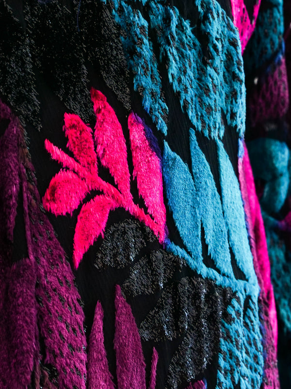 Stavropoulos Jewel Tone Velvet Burnout Gown Dress arcadeshops.com