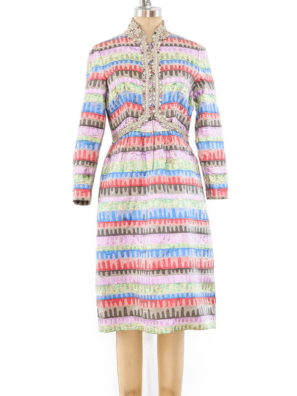 Oscar de la Renta Jeweled Brocade Dress Dress arcadeshops.com