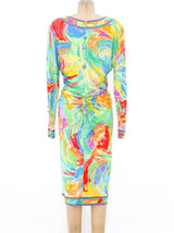 Leonard Paris Abstract Print Jersey Dress Dress arcadeshops.com