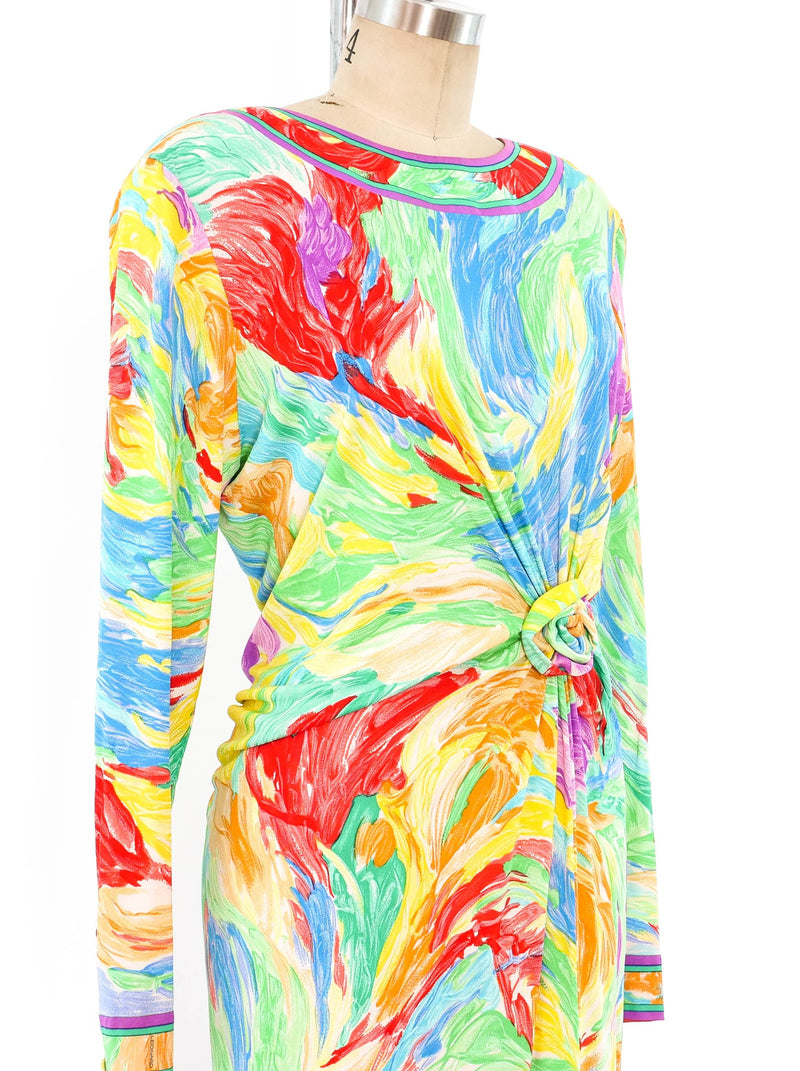 Leonard Paris Abstract Print Jersey Dress Dress arcadeshops.com