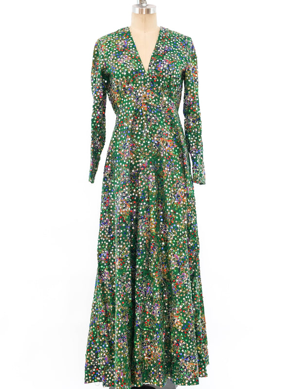 Victor Costa Sequin Embellished Paisley Dress Dress arcadeshops.com