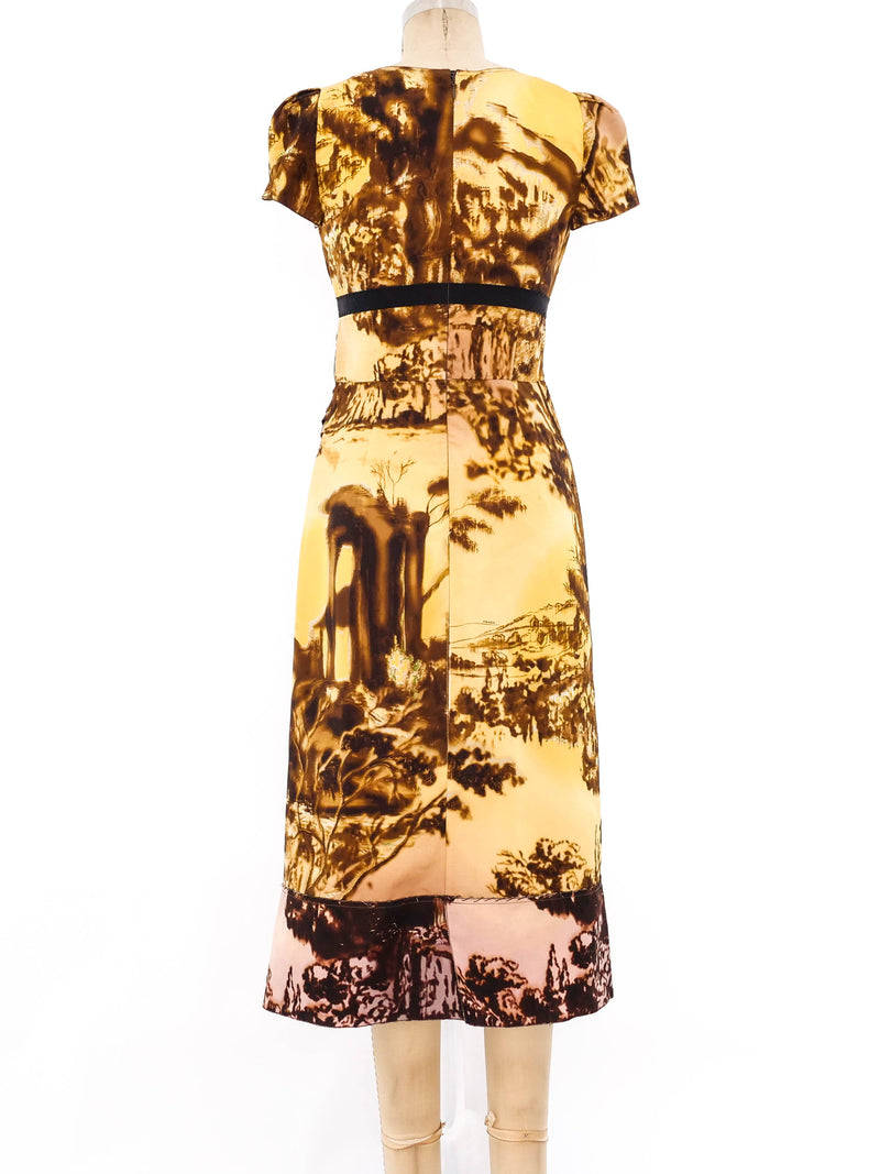 Prada Landscape Printed Silk Bustier Dress Dress arcadeshops.com