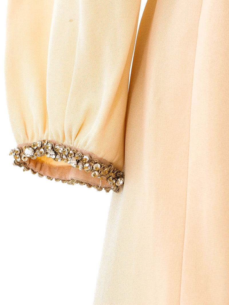Jeweled Bib Belted Jersey Dress Dress arcadeshops.com