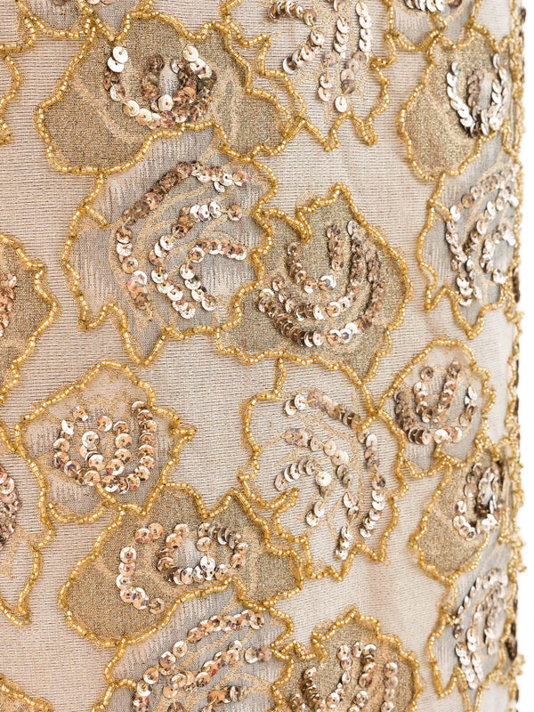 Embellished Metallic Sleeveless Gown Dress arcadeshops.com