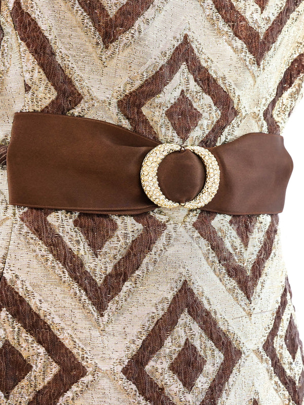 Diamond Brocade Sleeveless Maxi Dress Dress arcadeshops.com