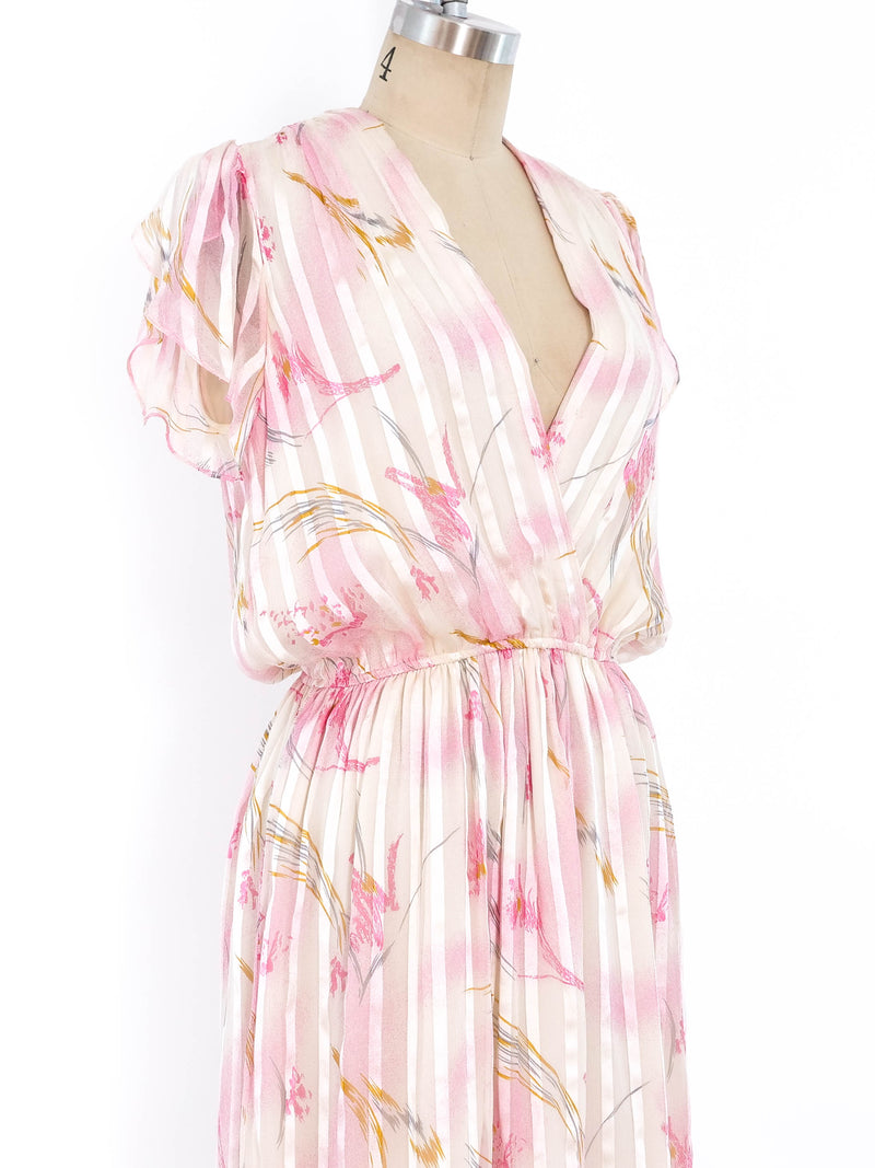 Pastel Silk Floral Dress Dress arcadeshops.com